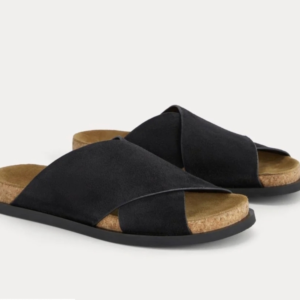Everlane The Suede Crossover Sandal Nwot